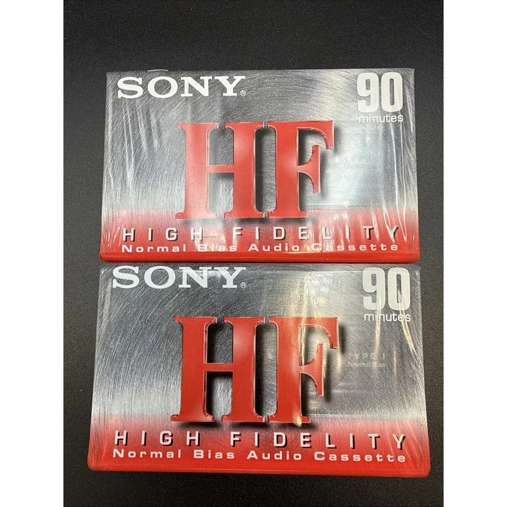 2 Sony HF 90 Normal Bias Blank‎ Audio Cassette - 90min NEW FACTORY SEALED